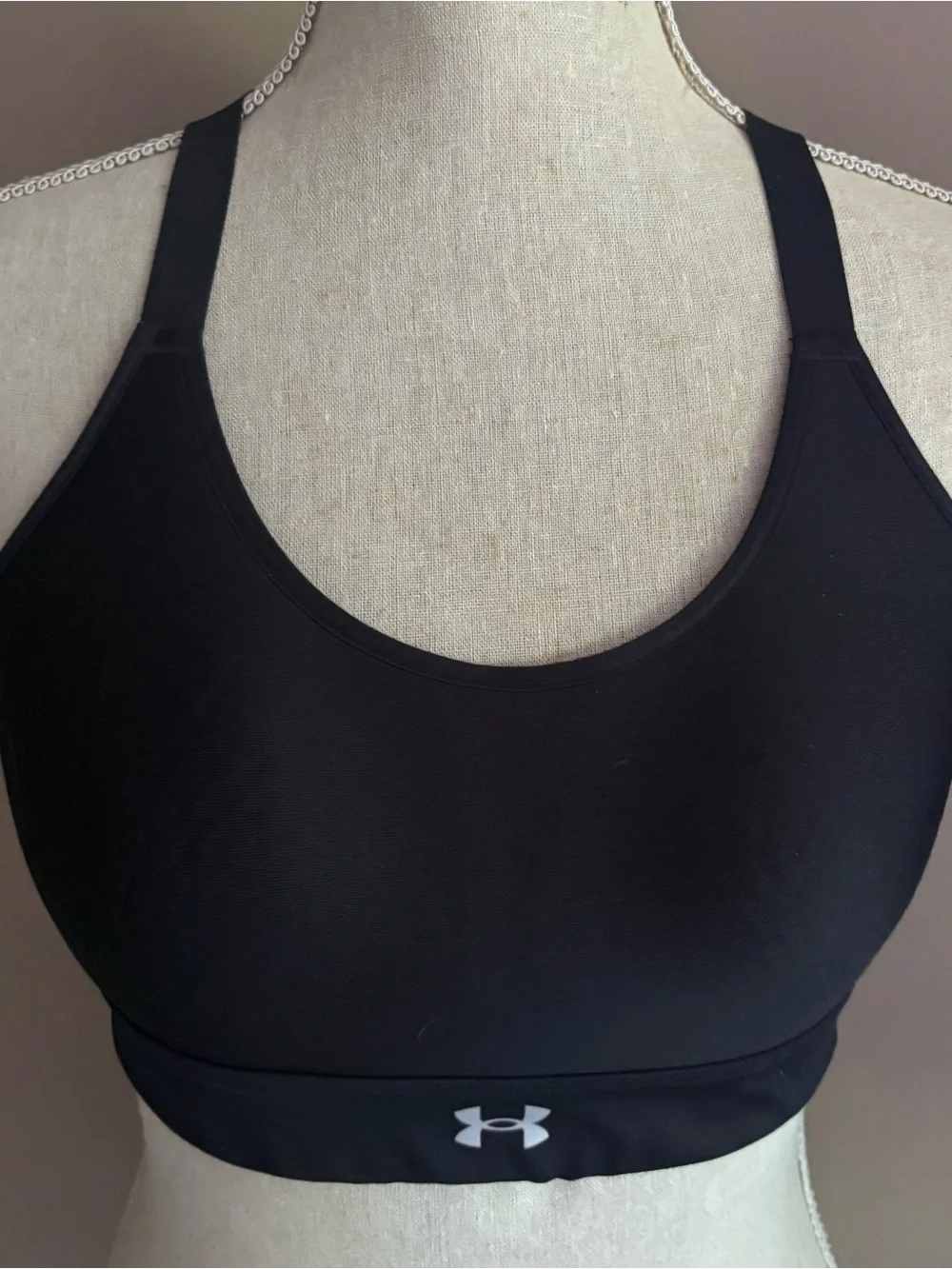 Under Armour Infinity Bra Black Scoop-Neck Support Sports Bra Workout Gear